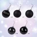 Lulu Home Halloween Hanging Ornaments, 34 Count 1.57" Pre-Strung Plastic Balls, Shatterproof Barrel Packed Balls for Holiday Party Wreath Tabletop Tree Decorations, Black