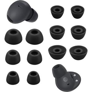 Ear Tips for Samsung Galaxy Buds 2 Pro, 6 Pairs Silicone Replacement Earbud Tips S/M/L, Earbuds Ear Tips Buds Set (Black)