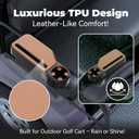 Upgraded Golf Cart Armrest with Cup Holder  Wide Comfort Pad, Universal Fit for EZGO, Club Car, Yamaha  Waterproof, Tool-Free Install, Fits 1" & 1.25" Square Tubes (Brown)