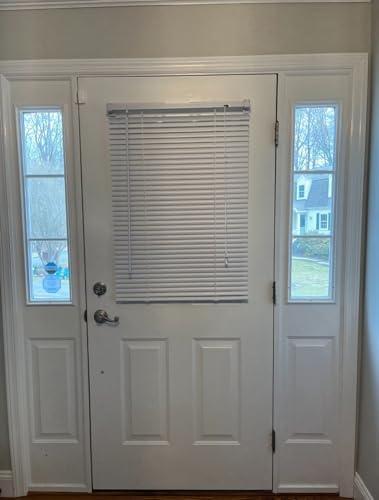 Magnetic Shades for Steel Door Windows | 1” Magnetic Blinds for Metal Doors | Glass Door White Mini Blinds or Covers |25" X 40"