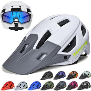 Bike Helmet for Adults - Lightweight Mountain Bike Helmet with Visor, Impact-Resistant Cycling Helmet for Men Women, Adjustable Dial Fit for Mountain Biking & E-Bike Riding, Large: 22.8"-24.0"