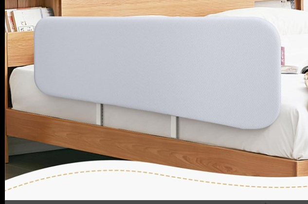 Q-MIULIKE Baby Bed Rail for Toddlers Portable Foldable 27 Height Adjustable Travel Toddler Bed Rails Easy to Install Suitable for Full King Queen Twin Bed Sizes (Grey 47 Inch, 1 Piece