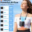 AI Portable Waist Fan, 6-Speed 15,000RPM Strong Turbo Airflow, 30H Cooling Battery Powered Personal Fan Rechargeable, Wearable Hands-Free Shirt/Belt/Body Fan for Travel, Work, Outdoor, Gift for Men