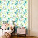 VaryStyle Cute Forest Wallpaper Peel and Stick Watercolor Green Fairy Cartoon Tree Wallpaper Kids Room Bedroom Nursery Floral Contact Paper for Cabinets Removable Self Adhesive Vinyl Mural 17.7"x118"