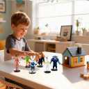 6 Piece Cartoon Animal Figures Toys Set, City Adventure Themed Mini Action Figures Collection, Cute Cartoon-Style Animal Characters, for Party Supplies, Birthday Gifts for Boys & Girls