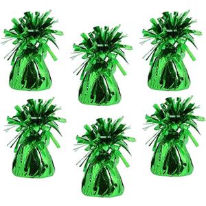 Metallic Balloon Weights, Birthday Party Favors, Novelty and Gag Gifts, 5.5" Inches, 6-Pack (Green)