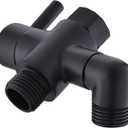 Metal Shower Diverter Valve, YDmeet 3 Way Shower Head Diverter for Handheld Showerhead and Fixed Rainfall Shower Head, Universal G1/2 Bathroom Shower System Replacement Part, Matte Black