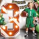 Football 3rd-Birthday Decorations Marquee Numbers: Sport Theme 3FT Large Light up Number Sign 3 Third Year Down Three Years Old Party Decoration Big Balloon Numbers Decor for Boys and Girls