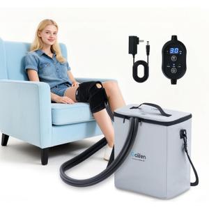 Cold Therapy Machine with Programmable Timer, Cryotherapy Pain Relief with Compression Pad, Portable Ice Machine for Knee After Surgery