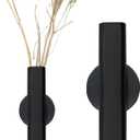 7" Wall-Mounted Flower Tube, Top/Bottom Open Vase, Wall Metal Flower Tube Decoration Holder for Flower Display, Home Office Living Room Bedroom Decoration with Adhesive Material, 2pcs(Black)