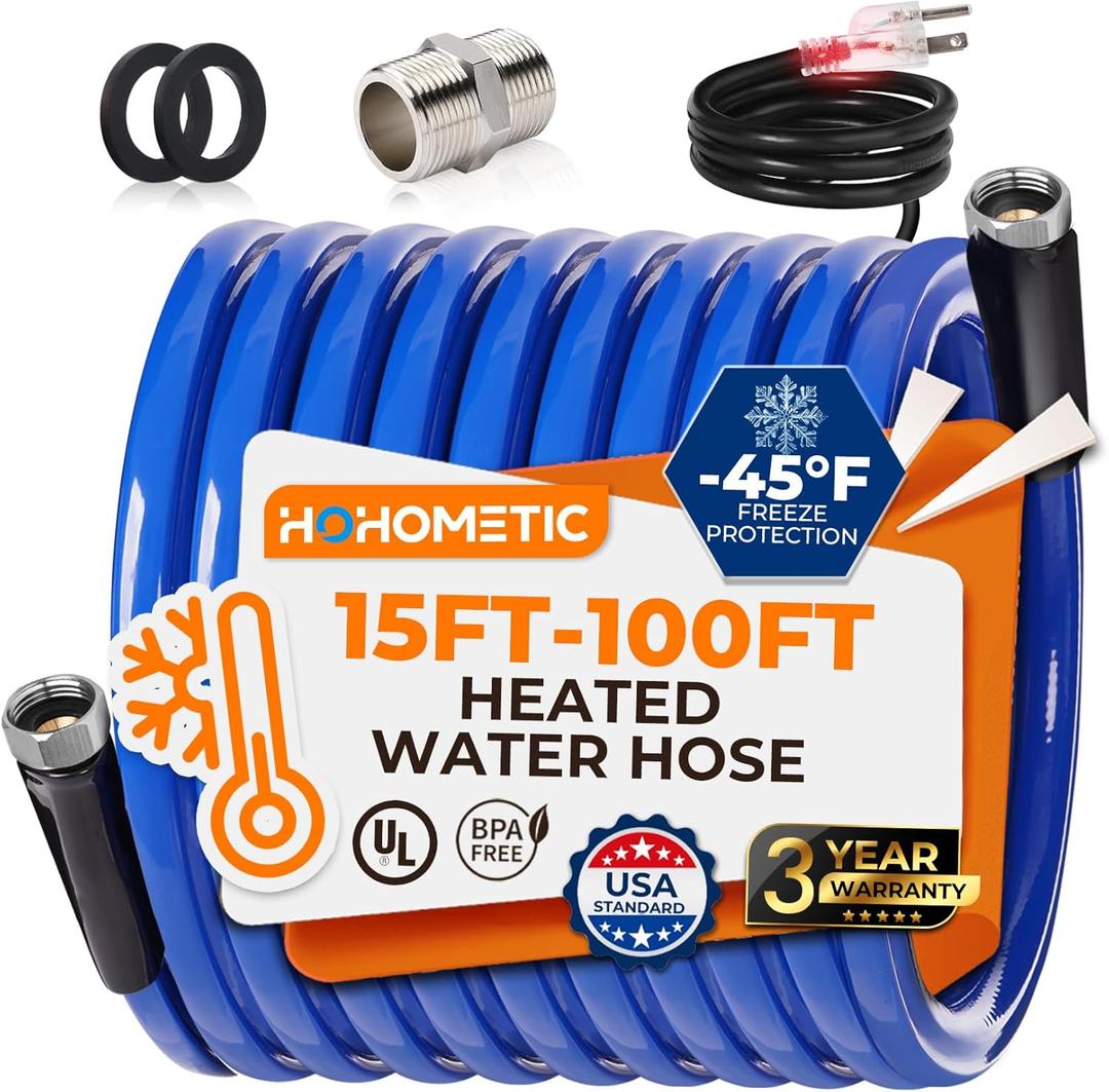 30FT (15-100FT) Heated Water Hose for RV,-45  Antifreeze 4.0 Upgraded Heated Drinking Water HoseRv Freshwater Hoses with Fittings, Rv Accessories