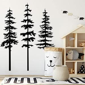 Pine Tree Wall Decor Decals for Kids Room Baby Nursery Room Decor High Tree Wall Stickers Christmas Home Decoration BA754 (Black, 50inch Tall) Pine Tree Wall Decor Decals for Kids Room Baby Nursery Room Decor High Tree Wall Stickers Christmas Home Decoration BA754 (Black, 50inch Tall)