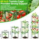 Legigo 4 Pack 65 Inch Tomato Cage for Garden, Heavy-Duty Tomato Trellis Plant Support Stakes, Adjustable Garden Trellis Plant Cage for Climbing Plants Peppers Outdoor Raised Garden Bed and Vegetables