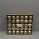 30ct Christmas Ornaments Tree Decorations Set-2.36 Inch Champagne Gold Shatterproof Decorative Hanging Ball Ornament Bulk, Xmas Tree Tabletop Decoration for Fall Halloween Holiday Party Decor