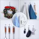 Meknow Large Adhesive Hooks Utility Hooks 12 Pack Waterproof and Rustproof Wall Hooks for Hanging Heavy Duty, Stainless Steel Robe & Towel Hanger 22Ib(Max) for Kitchen, Bathroom, Home and Office