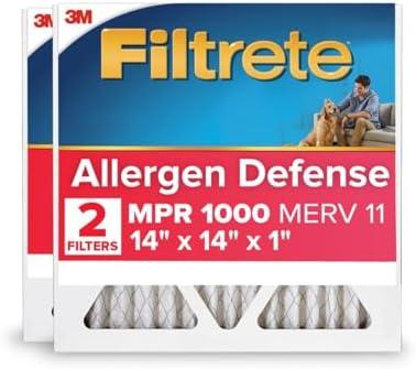 Filtrete 14x14x1, AC Furnace Air Filter MPR 1 MERV 11, Allergen Defense, 2-Pack (exact dimensions 13.81 x 13.81 x .81) Filtrete 14x14x1, AC Furnace Air Filter MPR 1 MERV 11, Allergen Defense, 2-Pack (exact dimensions 13.81 x 13.81 x .81)
