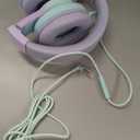 Kids Headphones, Wired Headphones for Kids Over Ear with Microphone, 85/94dB Volume Limiter Headphone for Girls Boys, Foldable Headphone for Learning & Entertainment, Gradient Purple