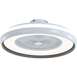 Ceiling Fans with Lights and Remote, 22 Inch Enclosed Bladeless Dimmable Ceiling Fans Flush Mount, Black Modern Low Profile Ceiling Fan with Light for Bedroom, Kitchen, Living Room, Dining Room