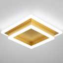 Modern LED Ceiling Lights, Gold Kitchen Ceiling Light, 32W Cool White 6000K Acrylic LED Hallway Ceiling Light Fixtures, Flush Mount Ceiling Lights for Bedroom Dining Room Kitchen Bathroom(Gold) (1 PACK)