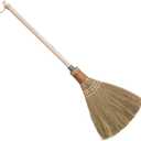 Natural Whisk Sweeping Hand Handle Broom - Vietnamese Straw Soft Broom for Cleaning Dustpan Indoor - Outdoor - Decorative Brooms - Wooden Handle - 9.84'' Width, 27.55" Length