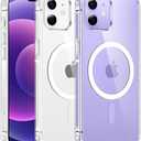 FNTCASE for iPhone 12 Case Clear: iPhone 12 Pro Case Magnetic Phone Cases Compatible with Magsafe Slim Anti Yellowing Military Grade Drop Protection Rugged Protective Transparent Cover (A-Clear)