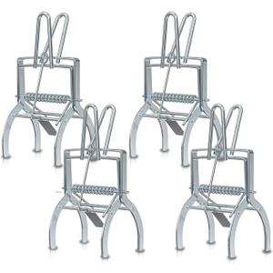 4 Pack Mole Traps That Kill Best, Mole Trap Easy to Set, Galvanized Steel Scissor Traps for Lawns, Reusable Quick Capture Gopher Vole Outdoor Use, Silver