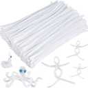 Caydo 400 Pieces White Pipe Cleaners Chenille Stems for DIY Art Craft Party Easter Decorations, 6mm x 12inch