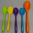 5PCS Silicone Serving Spoons Set, Vituer Heat Resistant Kitchen Spoons for Cooking, Mixing, Stirring and Serving, Dishwasher Safe (5 Pack, Multicolor)