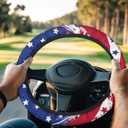US Flag Golf Cart Steering Wheel Covers for Women Men Universal Golf Cart Steering Wheel Cover for Club Car Golf Cart Accessories 4Th of July Decorations