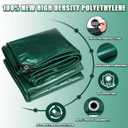 Green Heavy Duty Tarp 20x40 Feet, 12 Mil Thick Waterproof Poly Tarps Cover UV Resistant, Rip & Tear Proof with Metal Grommets Every 20 Inches