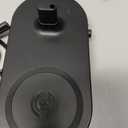 Universal Headphone Stand, Magnetic Wireless Charger for iPhones/AirPods/iWatch, Aluminum Alloy Rod, Leather Pad, ABS Solid Base, Black