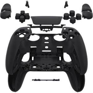eXtremeRate Full Set Shell with Buttons Touchpad Cover Compatible with ps5 Edge Controller, Black Custom Replacement Decorative Trim Shell Front Back Plates Compatible with ps5 Edge Controller