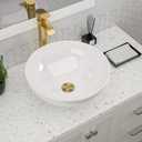 Dcolora 16 Inch Bowl Sinks for Bathrooms Round Vessel Sink Countertop White Ceramic Porcelain Bathroom Sink Bowl Above Counter Vanity Sink Basin, 16"x16" DC-V8896 (16"x16", Rounded)