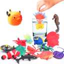 10 Pcs Fish Animal Figure Bath Toys, Sea Animal Color Changing Toys, Sea Creatures for Kids 3 Years and up, for Themed Parties, Cake Topper, Kids Easter Basket
