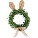 Easter Bunny Wreath Artificial Flower Front Door Wreath with Bowknot Garland for Cafe Farmhouse Decor