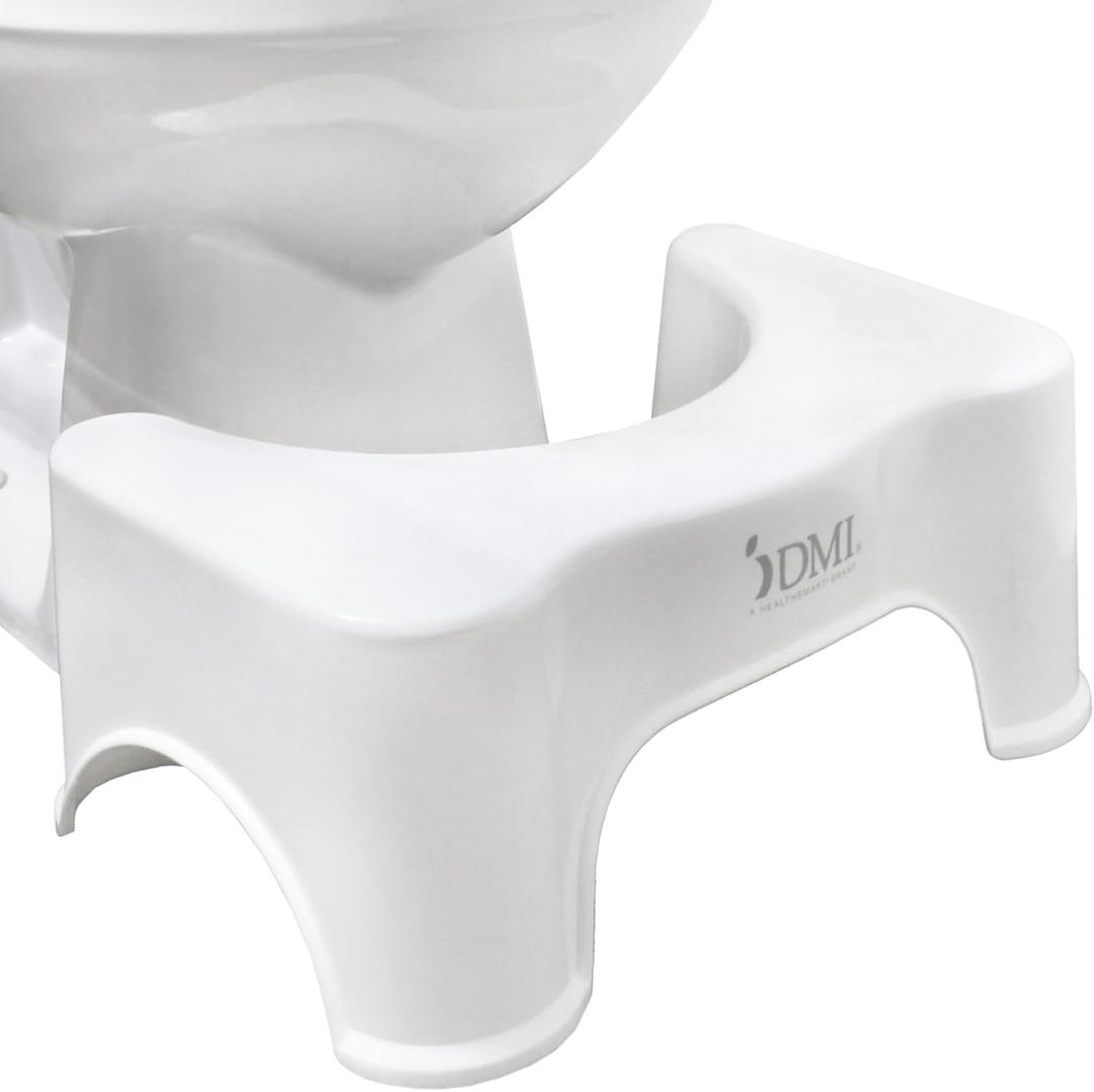 DMI Toilet Squatting Posture Stool, 7" Height, Reduces Strain for an Easier Go, Poop Stool for Bathroom, Fun Footprint Designs, Low-Profile, Minimal Design for Bathroom Aesthetic
