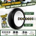 13x5.00-6 Flat Free Lawn Mower Tire and Wheel with 3/4" bearing bore, with 5/8” Extra Bearings & Adjustable Spacers, for Riding Mower, Lawn Tractor, 500 lbs Capacity, 2-Pack