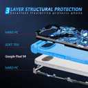 2 x Miqala for Google Pixel 9a Case,Glow in The Dark Three Layer Heavy Duty Shockproof Full Body Protection Hard Plastic Bumper+Soft Silicone Case for Google Pixel 9a,Deep Blue