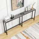 BOFENG 71.5 Inch Thin Console Table with Power Outlets,Narrow Sofa Table with Charging Station,Long Side Table Behind Sofa Couch Table for Entryway,Hallway,Living Room,Foyer,Grey, 8.07"D x 71.5"W x 28.35"H