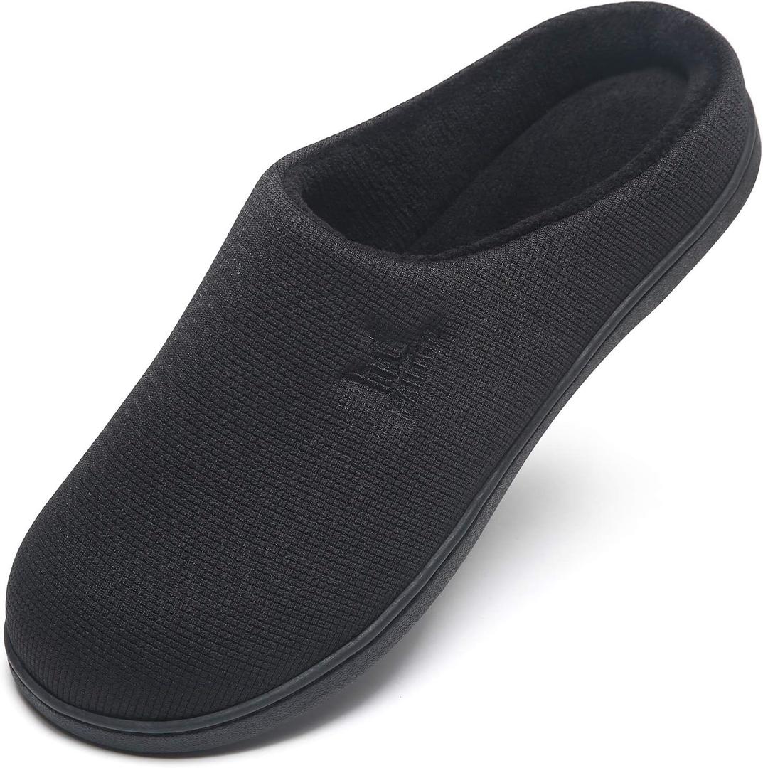 MAIITRIP Men's Cozy Memory Foam House Slippers Non Slip (Size:7-17) (Beige)