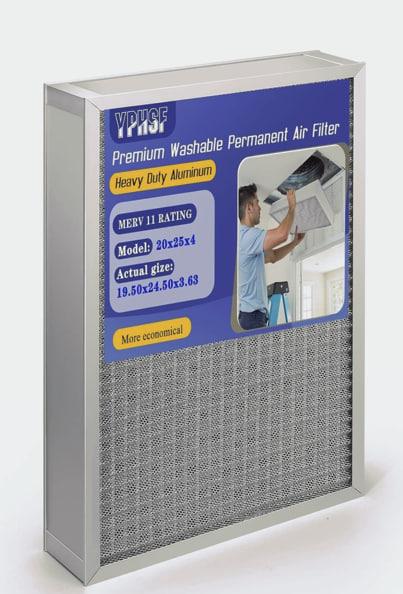 Upgraded 20x25x4 Reusable AC Furnace Filter Washable MERV11, Electrostatic - Permanent,Enjoy Fresher Air in Home and Office HVAC Furnace Systems，Actual Size:19.50x24.50x3.63Inch 1 Pack