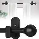 TKZTKZ Curtain Rods No Drilling for Windows 36 to 88 Inch:No Drill Small Black Curtain Rod with Adhesive Brackets for Bedroom,5/8" Apartment Renter Friendly Adjustable Drapery Rods Easy Install