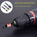 Impact Grade Power Drill Socket Adapter Sets 6 PCS, 50mm-73mm Long Impact Socket To Drill Adapter Set 1/4 3/8 1/2 Hex Shank Impact Driver Bit Set Socket Holder, Black Drill Bit Attachments -BCS6