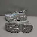 Niluber Chunky Sneakers for Women Platform Sneakers for Women Comfortable Casual Tennis Shoes Lace Up Fashion Walking Shoes (8.5, Silver Hologram)