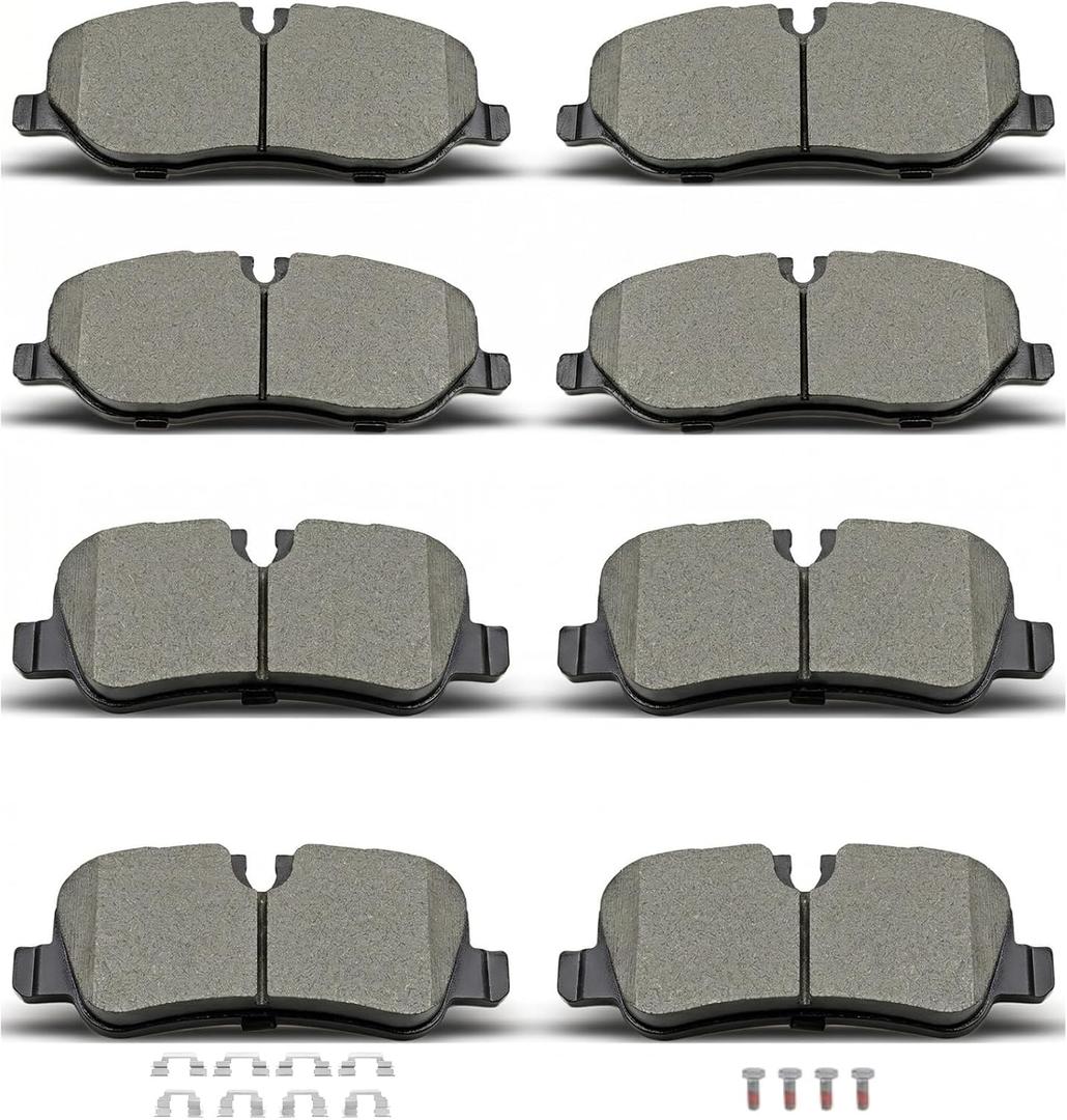 D1098 D1099 8pcs Ceramic Front Rear Brake Pads Set With Clips Fit For 2005-2009 Land Rover LR3,For 2006-2009 Rover Range Rover,For 2006-2009 Rover Range Rover Sport
