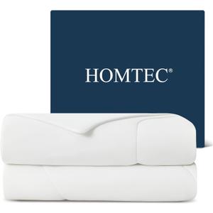 Cooling Comforter Set Queen Size, 3 Pieces Cooling Blanket for Hot Sleepers and Night Sweats, Q-Max>0.4 Cool Tech Bed Set with Pillowcases, Lightweight & Breathable (90''x90'', White)