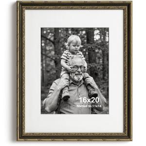 Yaetm 16x20 Vintage Picture Frame, Ornate Antique Brown Gold Frame, 2 Pack