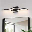 Black Curved Bathroom Vanity Light Fixture Over Mirror, 23.62 inch Modern LED Wall Lamp 5CCT Dimmable Bathroom Light Fixture Modern Vanity Lighting Wall Sconces