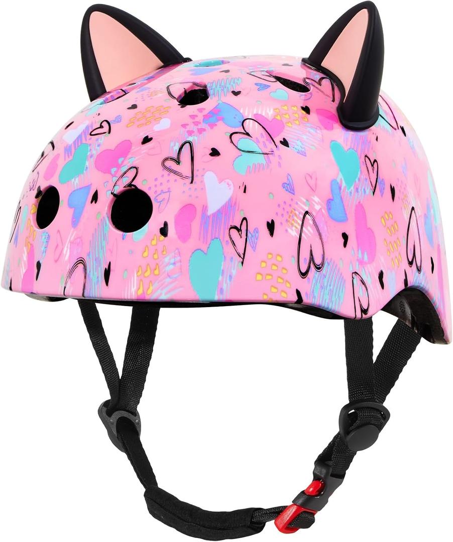 Helmet for Kids 8-14, Adjustable Kids Bike Helmet with DIY Cat Ears for Girls Youth for Skateboard Scooter Cycling Roller Skating