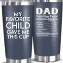 NewEleven Fathers Day Gift For Dad - Birthday Gifts For Dad From Daughter, Son, Kids - Husband Gift - Birthday Present Ideas For Father, New Papa, Bonus Father From Daughter, Son - 20 Oz Tumbler (Dad child navy)